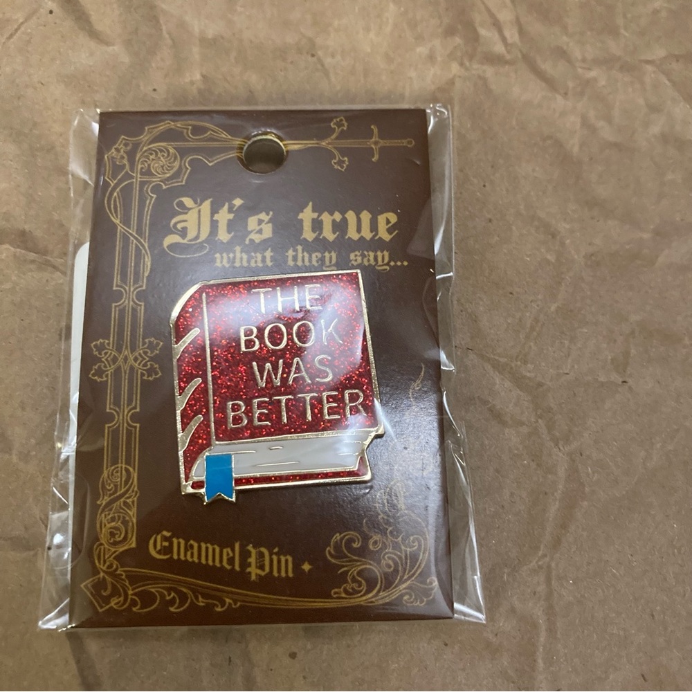 Hot topic Book was better enamel pin
